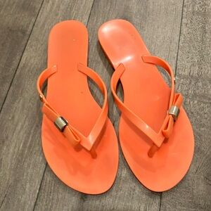 Women’s Orange Bow Jelly Flip-Flops